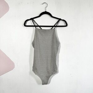 Whimsy + Row Striped Bodysuit Casual Minimalist Classic Medium